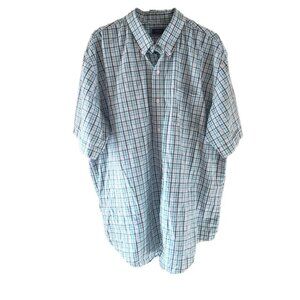 Arrow Men's Light Blue Check Short Sleeve Button Down Shirt with Pocket